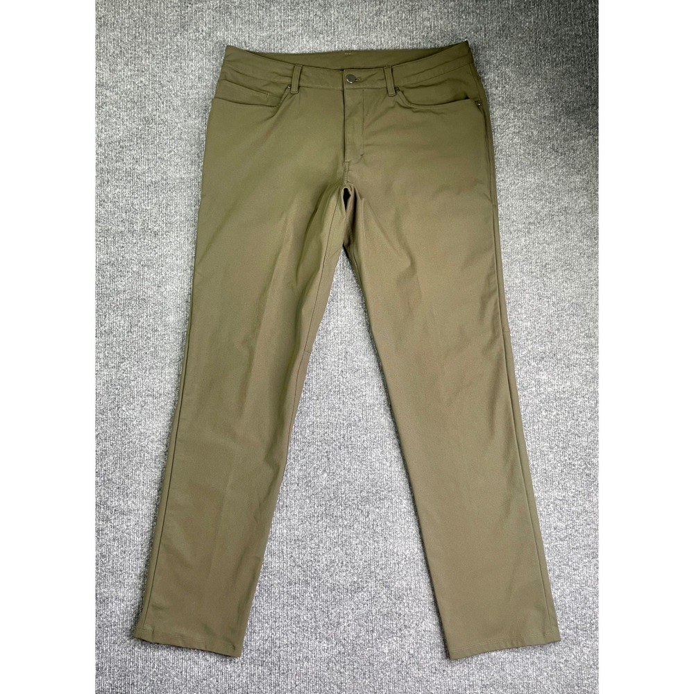 Lululemon Commission‎ Pant Mens 36 Olive Green Classic Fit Performance Trousers